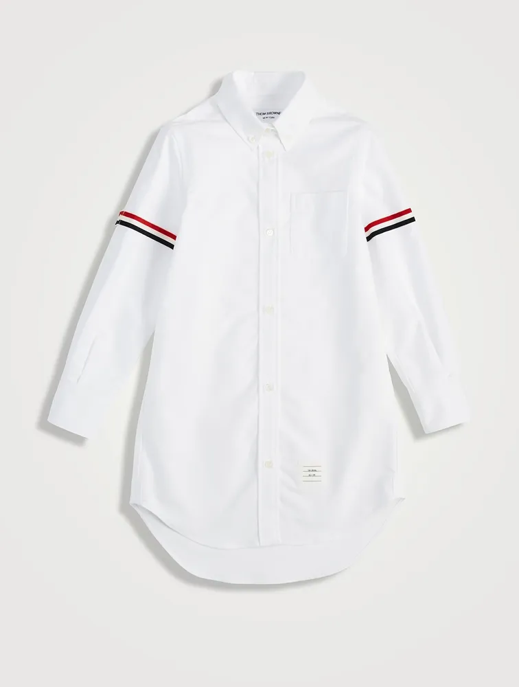 Cotton Oxford Shirt Dress With Armband