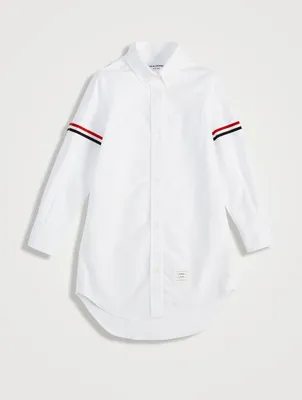 Cotton Oxford Shirt Dress With Armband