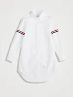 Cotton Oxford Shirt Dress With Armband
