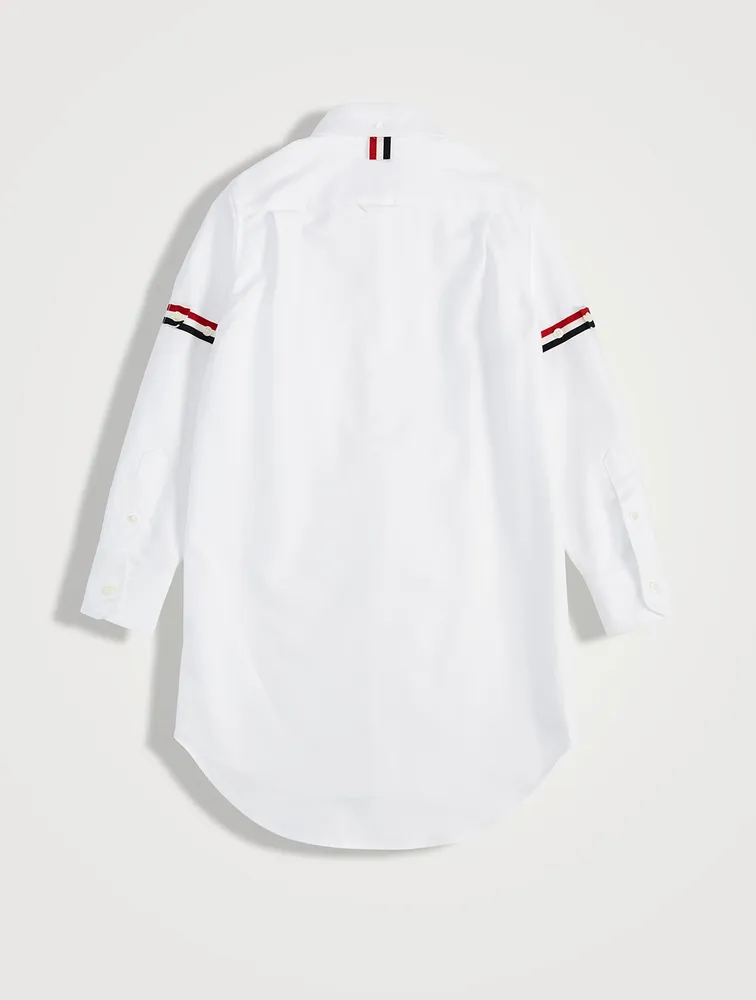 Cotton Oxford Shirt Dress With Armband