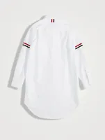 Cotton Oxford Shirt Dress With Armband