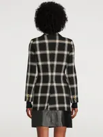Birkin Ribbed-Cuff Blazer Plaid Print