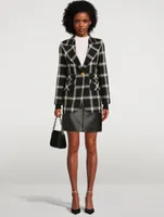 Birkin Ribbed-Cuff Blazer Plaid Print