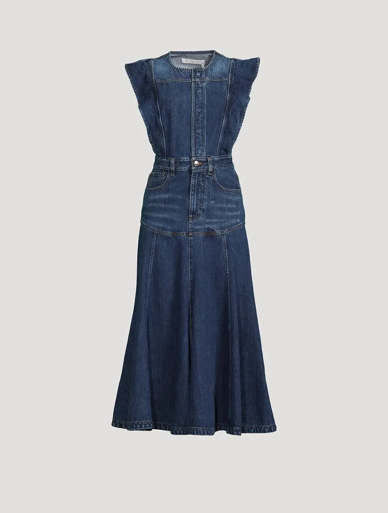 Denim Sleeveless Midi Dress