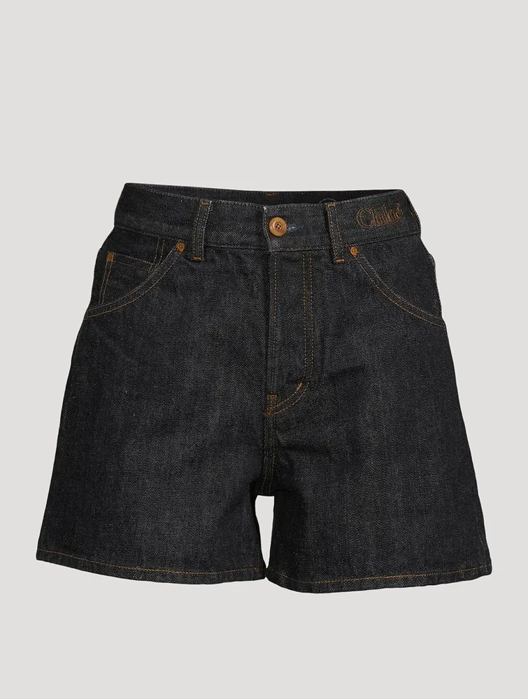 High-Rise Denim Shorts