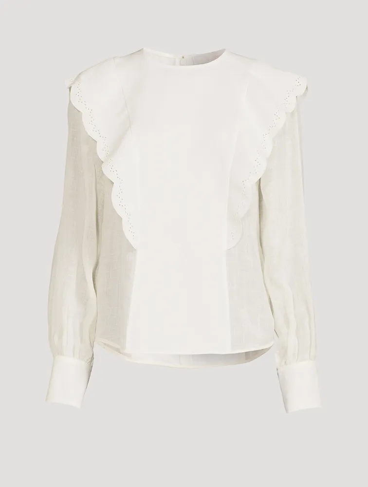 Ruffled Linen Blouse