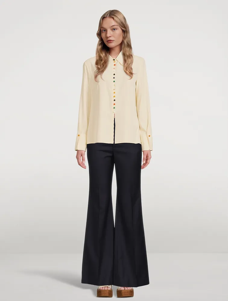 Silk Blouse With Bead Buttons