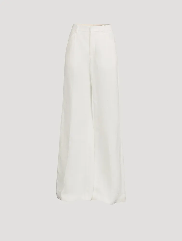 Wide-Leg Linen Trousers