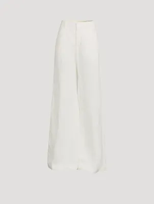 Wide-Leg Linen Trousers