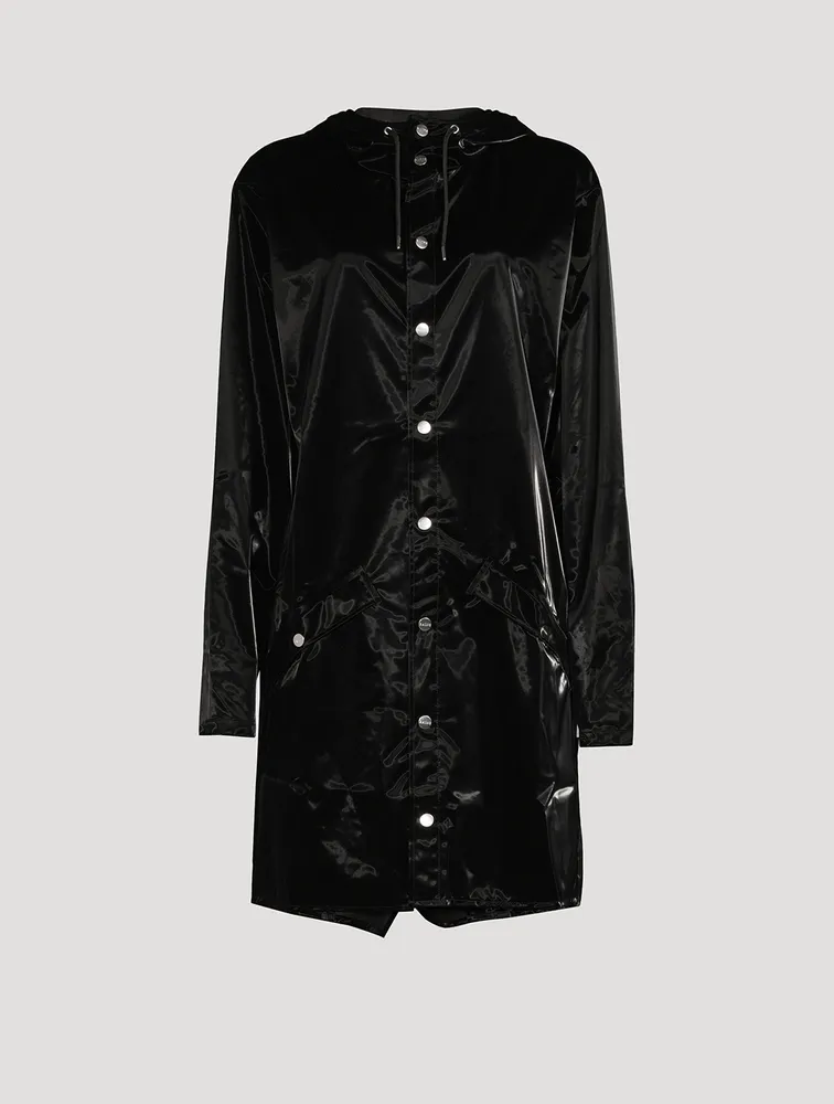 Velvet Long Jacket With Hood