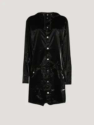 Velvet Long Jacket With Hood