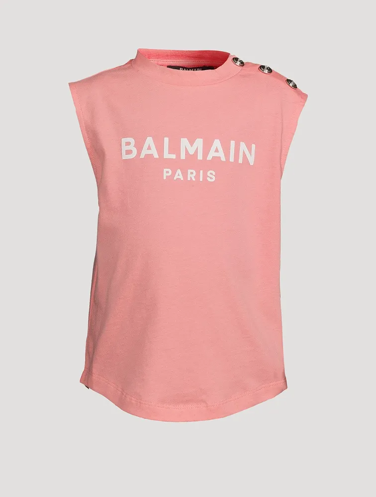Kids Cotton Logo Sleeveless T-Shirt