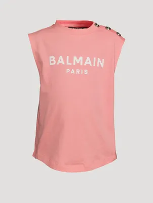 Kids Cotton Logo Sleeveless T-Shirt