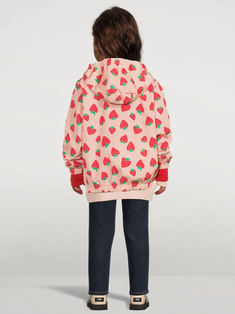 Windbreaker Jacket Strawberry Print
