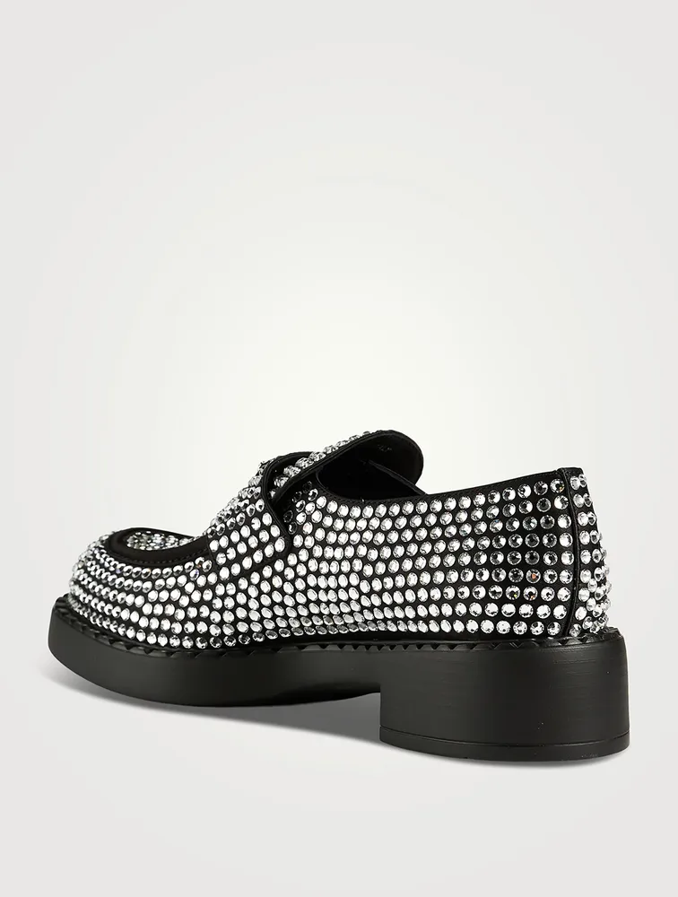Satin Loafers With Crystals