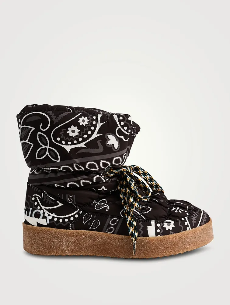 Puff Ankle Boots Bandana Print