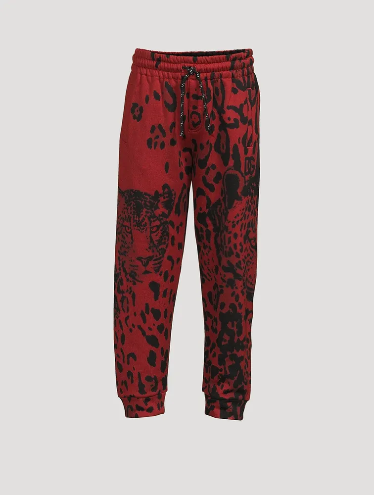 Cotton Sweatpants Animal Print