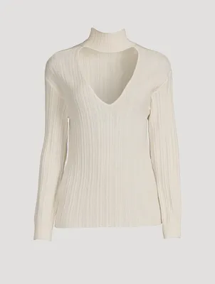Open-Back Wool And Cashmere Turtleneck