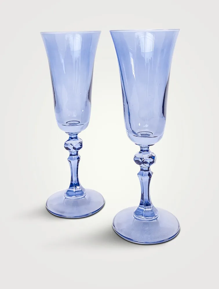 Regal Coloured Glass Flutes - Set Of 2
