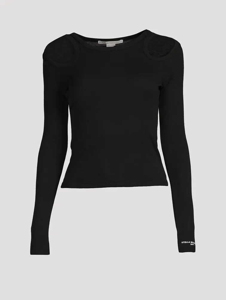 Cut-Out Long-Sleeve T-Shirt