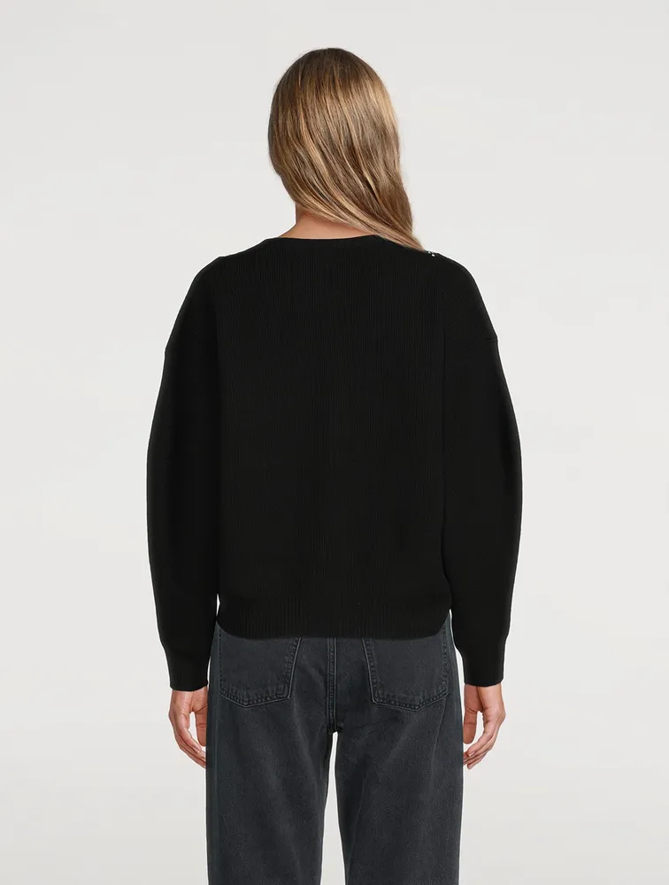 Crystal Mesh Wool Sweater