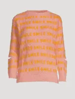 Smile Jacquard Sweater with Slits