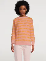 Smile Jacquard Sweater with Slits