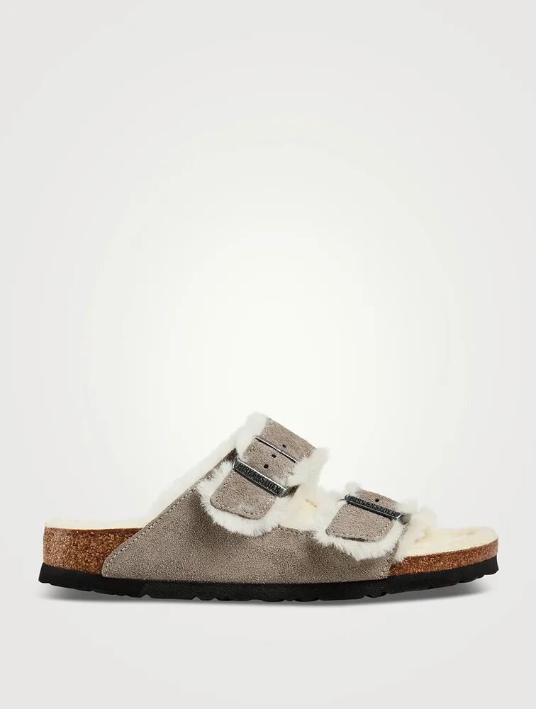 Arizona Shearling-Lined Suede Slide Sandals