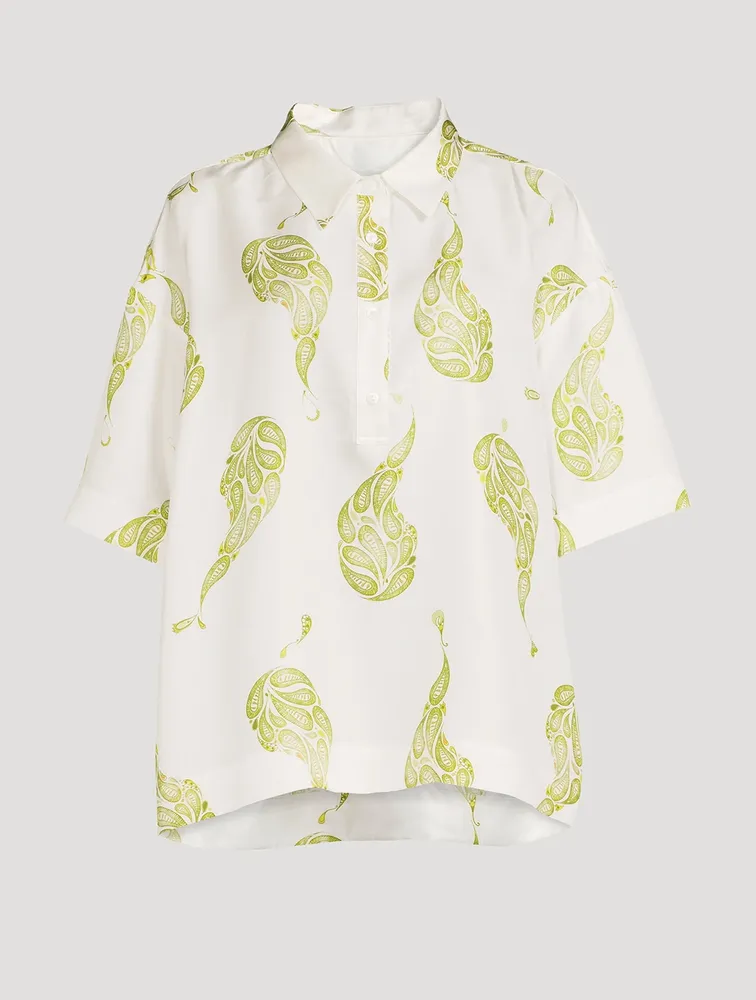 Bahia Silk Short-Sleeve Polo Shirt
