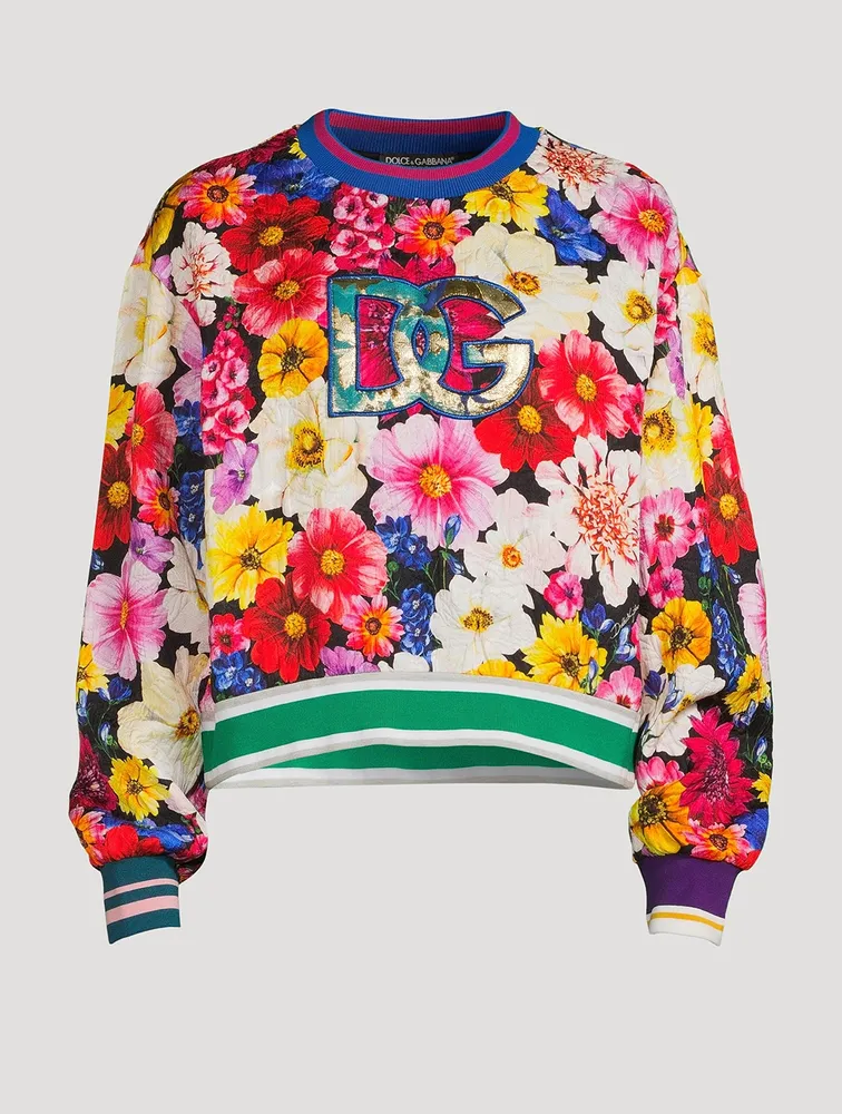 Brocade Logo Sweatshirt Garden Print