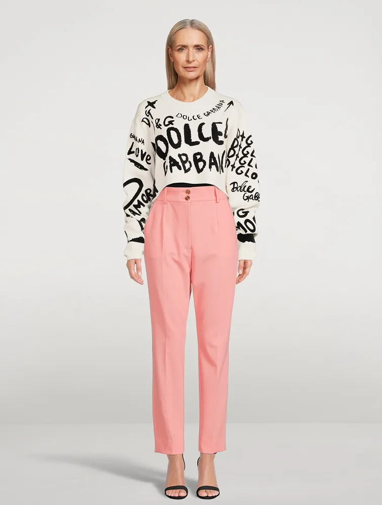 High-Waisted Pleated Trousers
