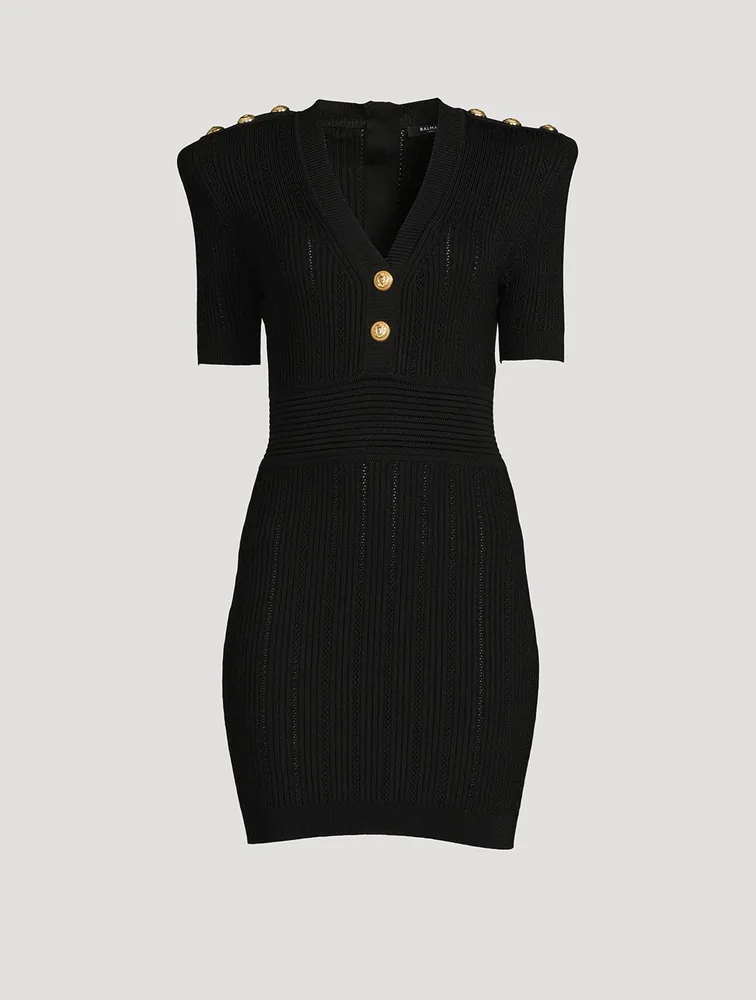 Short-Sleeve Knit Mini Dress