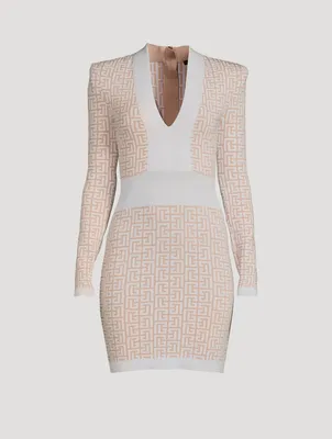 Monogram Jacquard Glitter Mini Dress