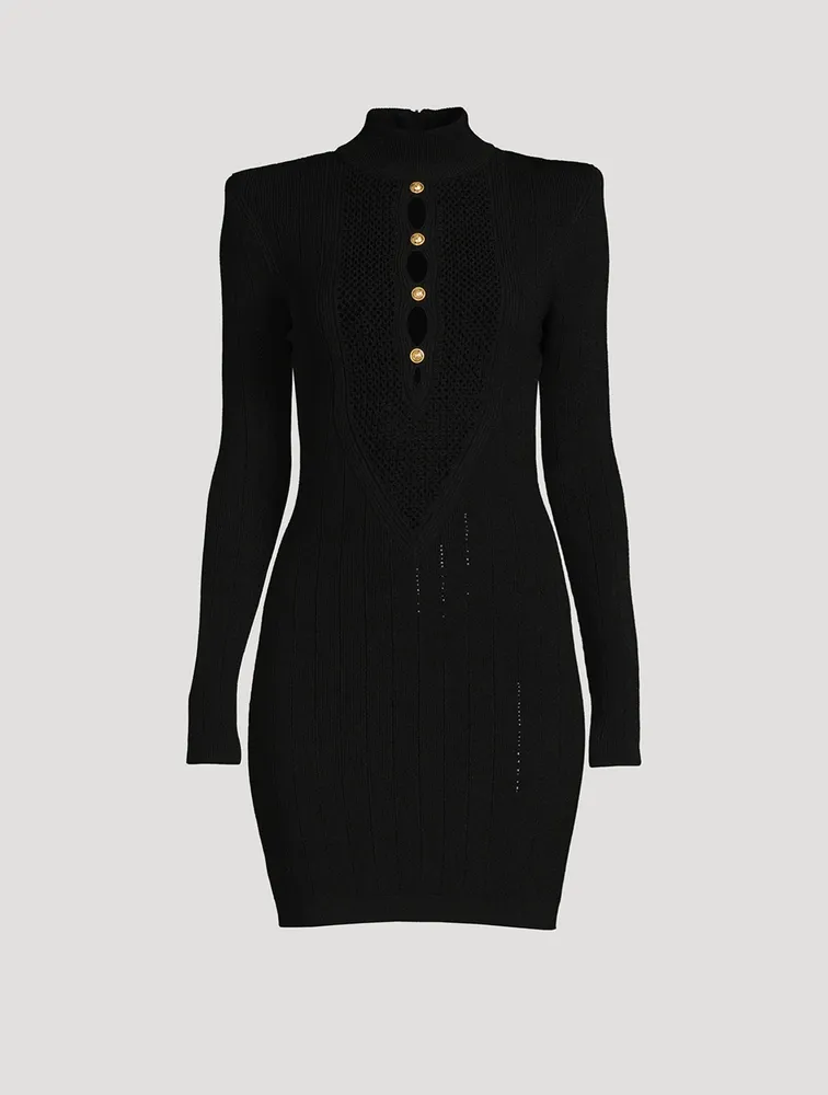 Bib-Front Knit Mini Dress