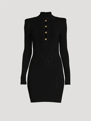 Bib-Front Knit Mini Dress