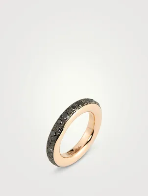 Iconica 18K Rose Gold Ring With Black Diamonds