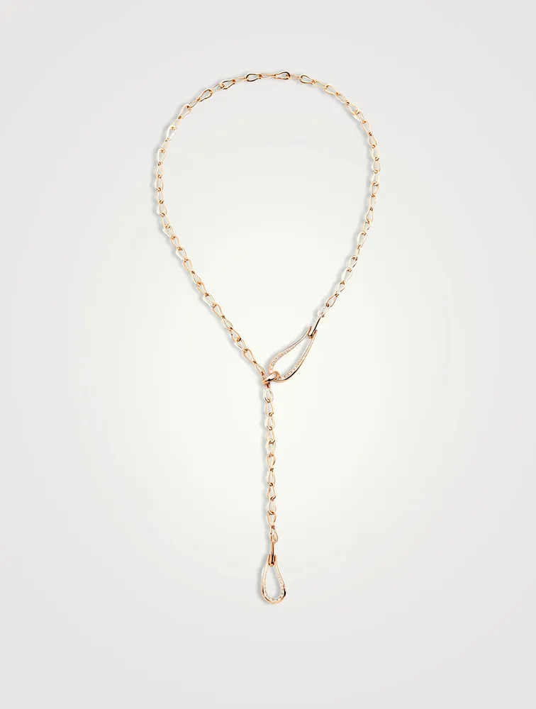 Fantina 18K Rose Gold Pendant Necklace With Moonstone And Diamonds