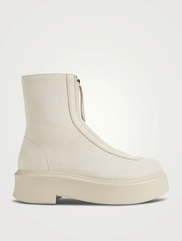 Zipped Leather Ankle Boots