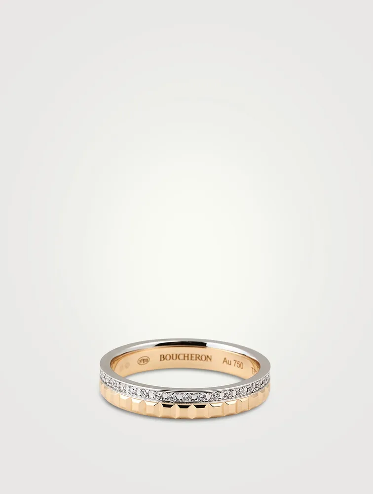 Radiant Edition Quatre Clou de Paris Gold Wedding Band With Diamonds