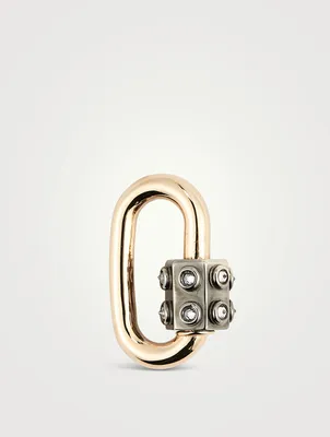 Consuelo 14K Gold Lock With Inverted Diamonds