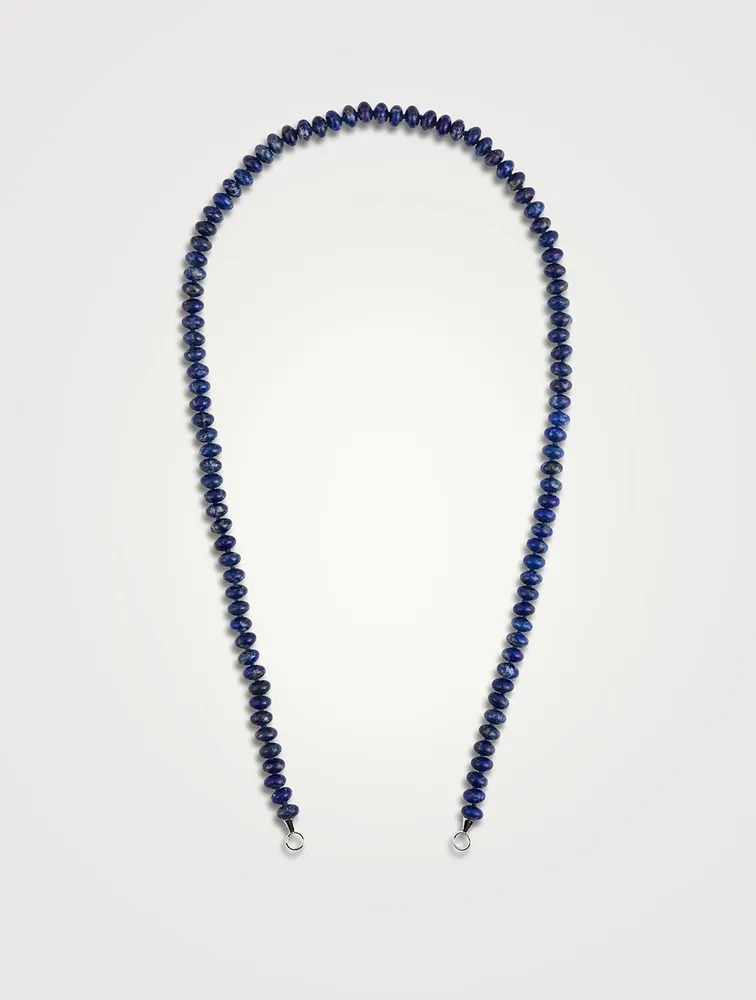 24-Inch Lapis Rondel Strand With Gold Loops