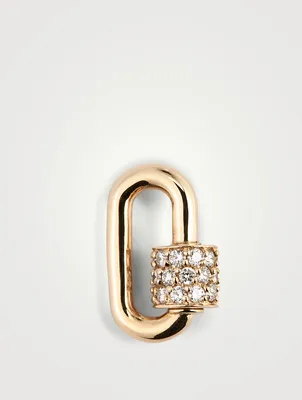 14K Gold Stoned Chubby Baby Lock With Diamonds