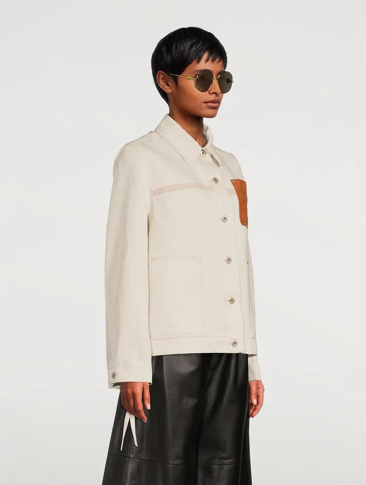 Workwear Linen And Denim Jacket