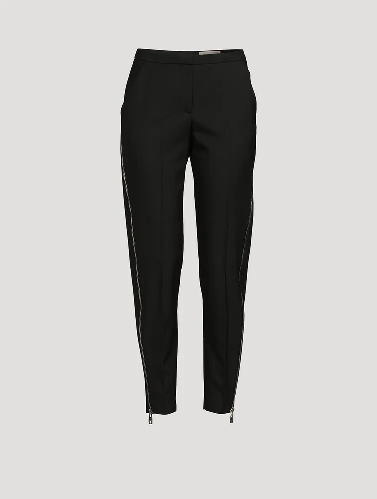 Side-Zip Wool Trousers