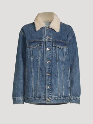 Stranger Denim Jacket With Shearling Collar