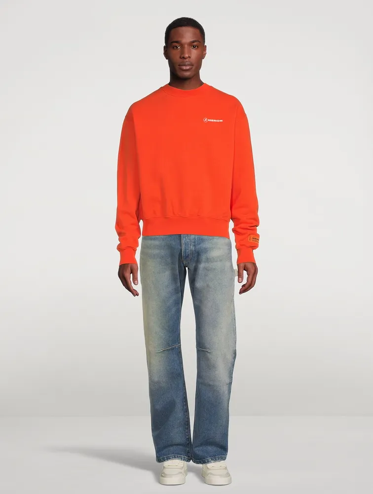 Crewneck Sweatshirt With Logo Tape