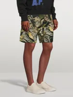 Nylon Track Shorts Camo Print