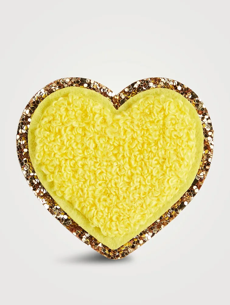 Glitter & Chenille Heart Patch