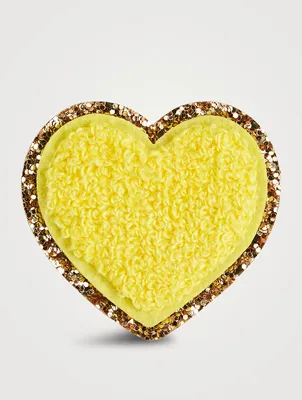 Glitter & Chenille Heart Patch