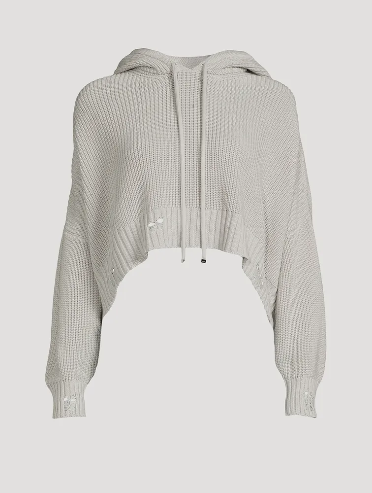 Oversized Rib-Knit Hoodie